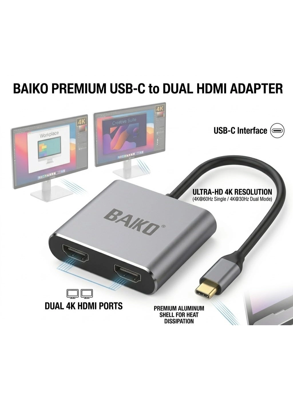 BAIKO B079 - USB-C USB 3.0 4K@30Hz