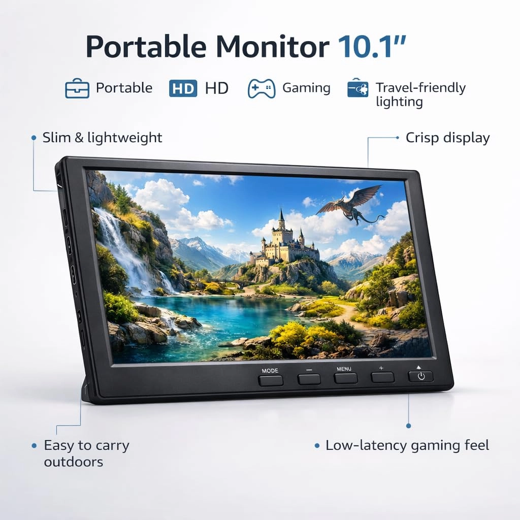 Portable Gaming Monitor - 1280x800 10.1 Inch