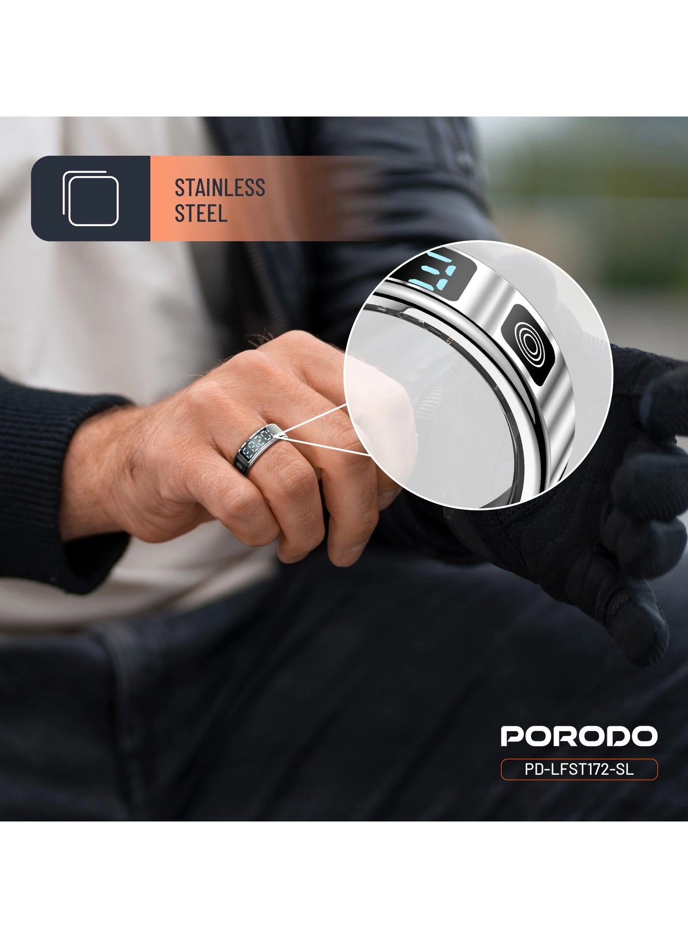 FitSync Smart Ring - Ring Size 7 (17.3mm) IP68 Water Resistant 16mAh