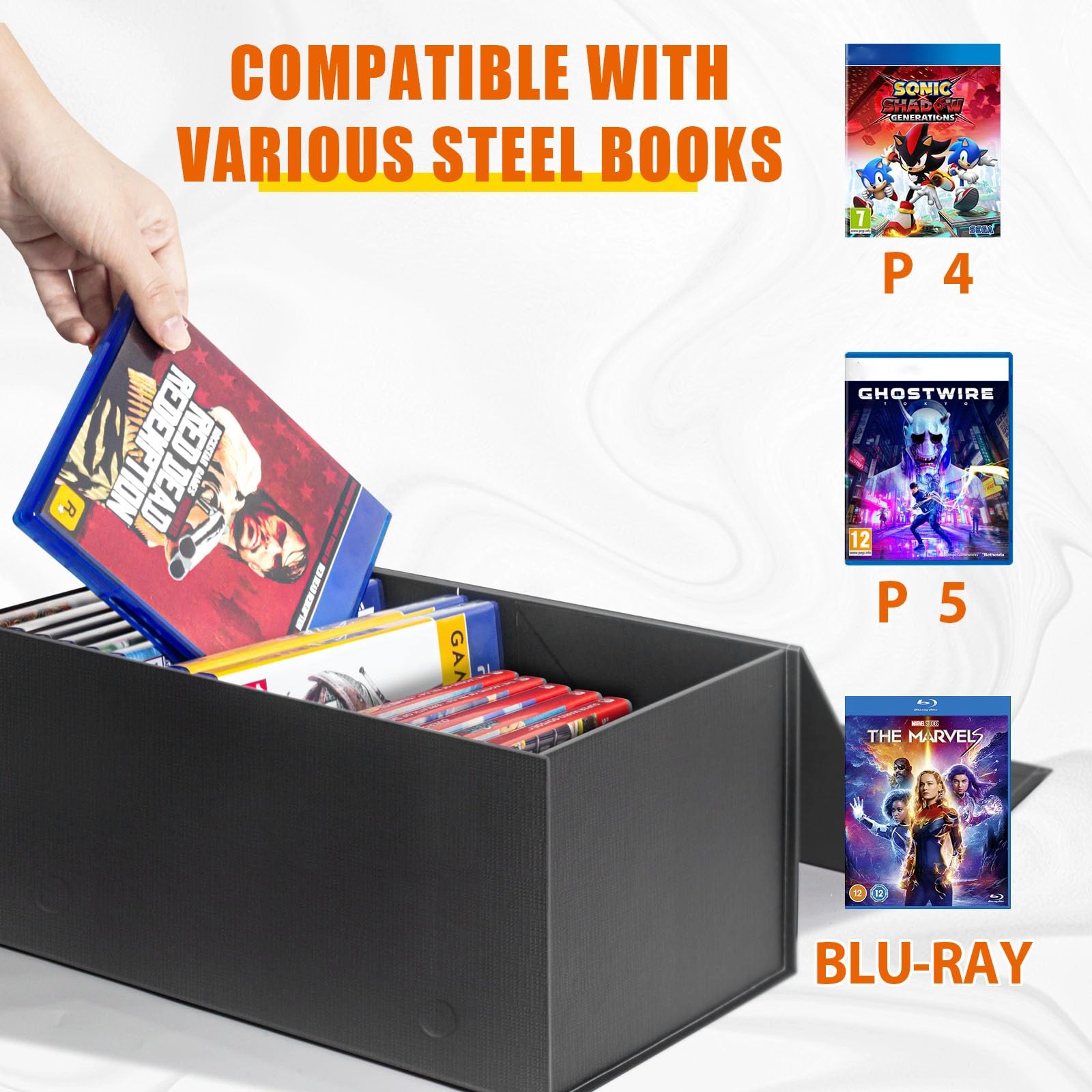 Video Game Storage Box - 20PCS Magnetic Closure