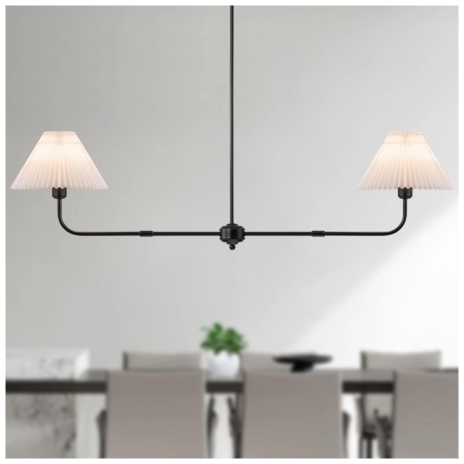 FIYUEOYI Modern Linear Chandelier - Dimmable