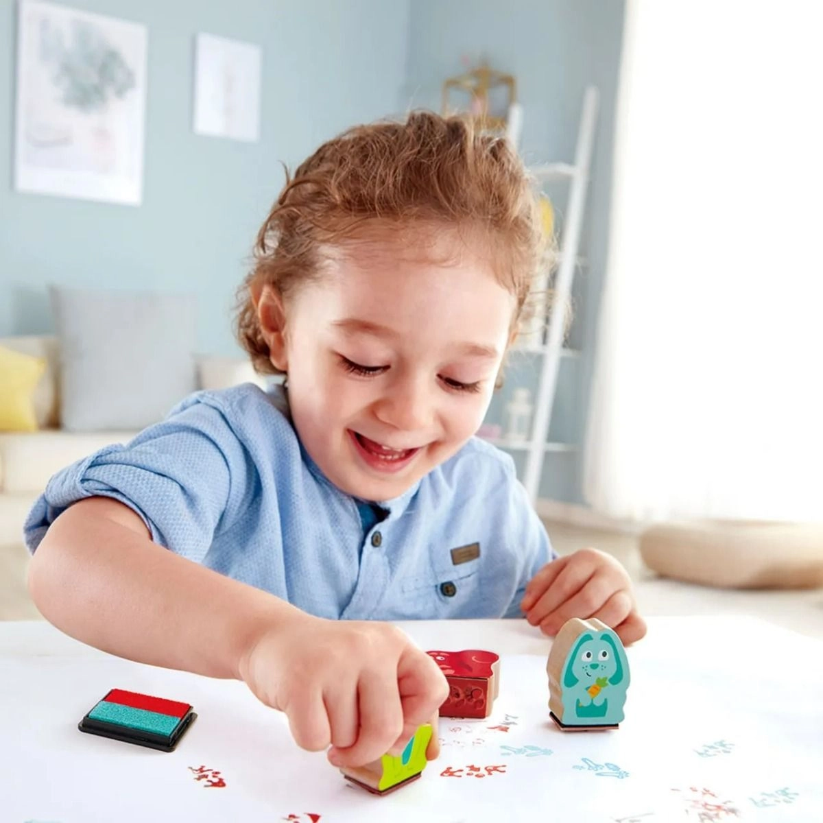 Wooden Animal Shaped Stamp Set - 3+ years 3 pcs