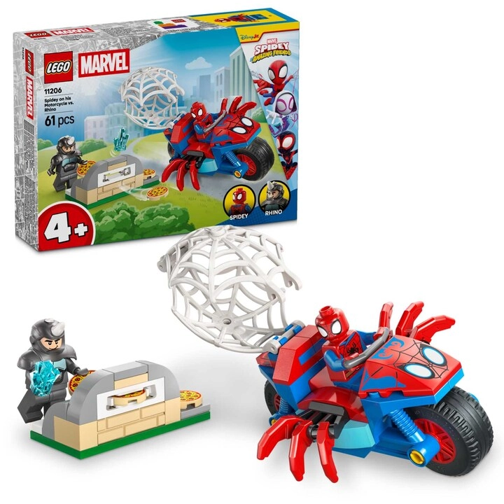 Spidey on his Motorcycle vs. Rhino - Marvel