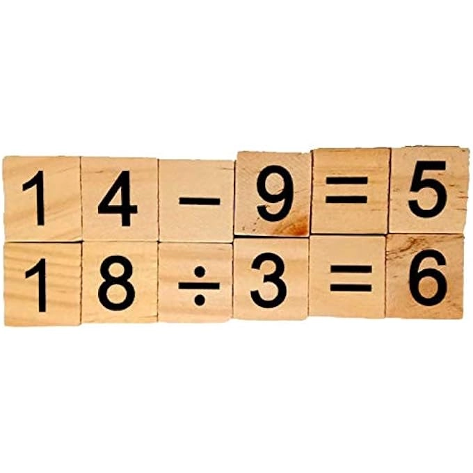 Scrabble Tiles - 100pcs Wood Numbers and Symbols