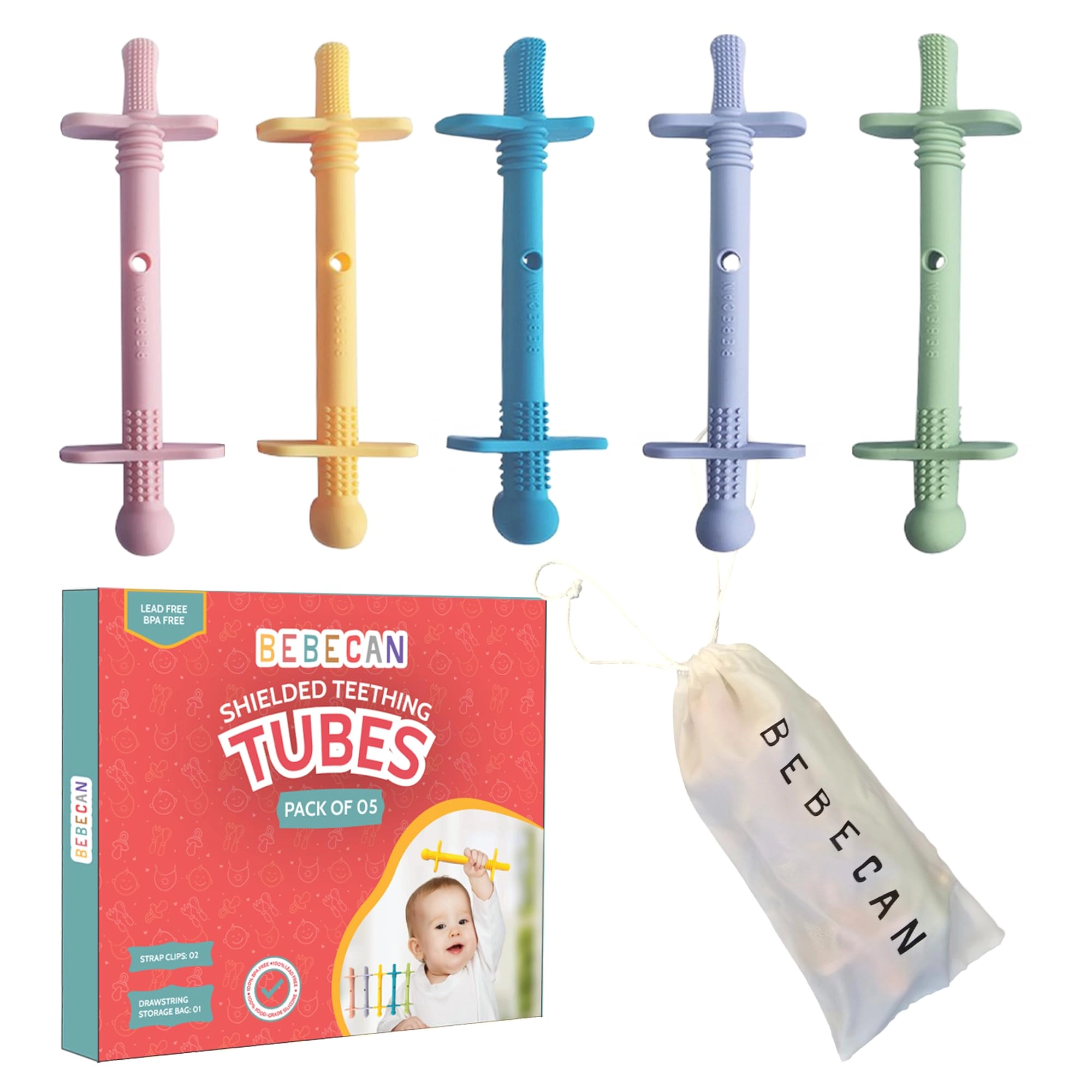 bebecan Shielded Teething Tubes - Silicone Set
