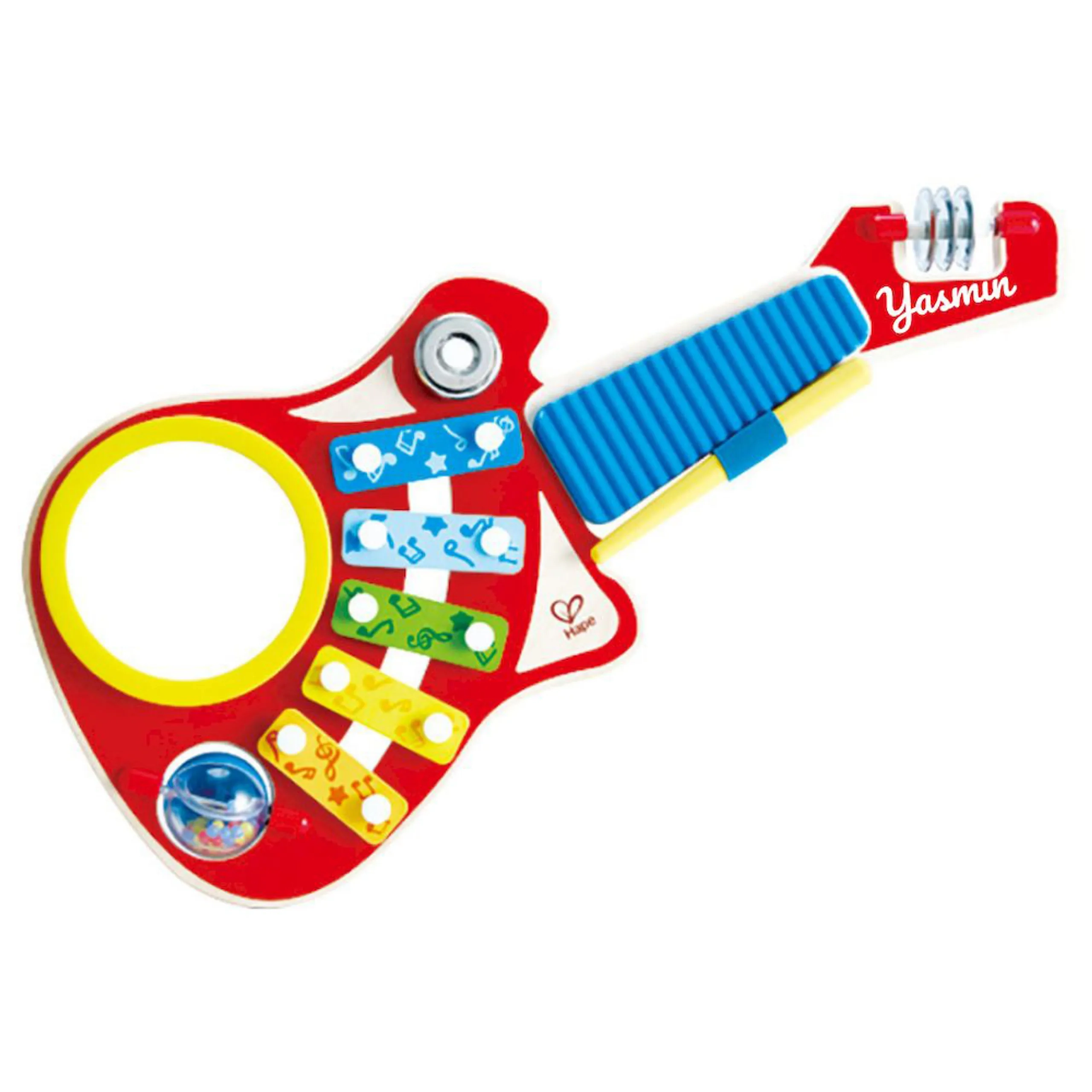 Hape 6 in 1 Wooden Guitar Shaped Music Maker Toy - 18 Months