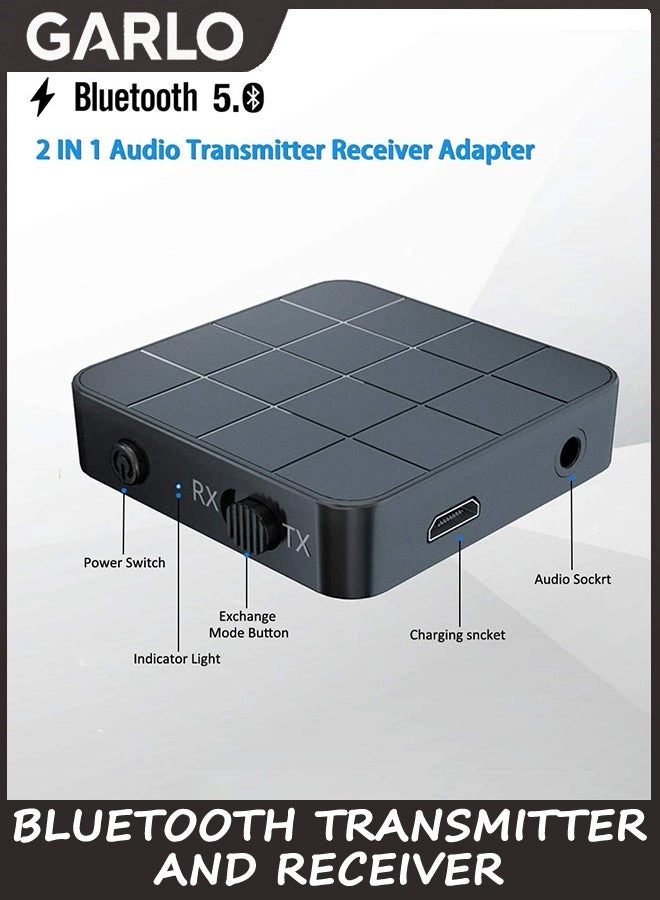 Audio Transmitter Receiver Adapter - Bluetooth 5.0 3.5mm rechargeable 200mAh lithium battery