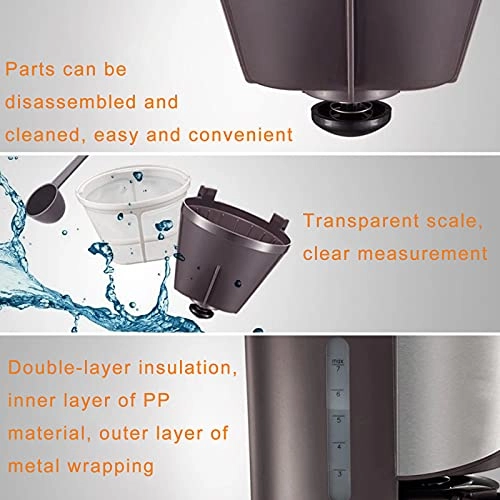 Drip Coffee Machine - 0.7L Anti-drip Reusable Filter