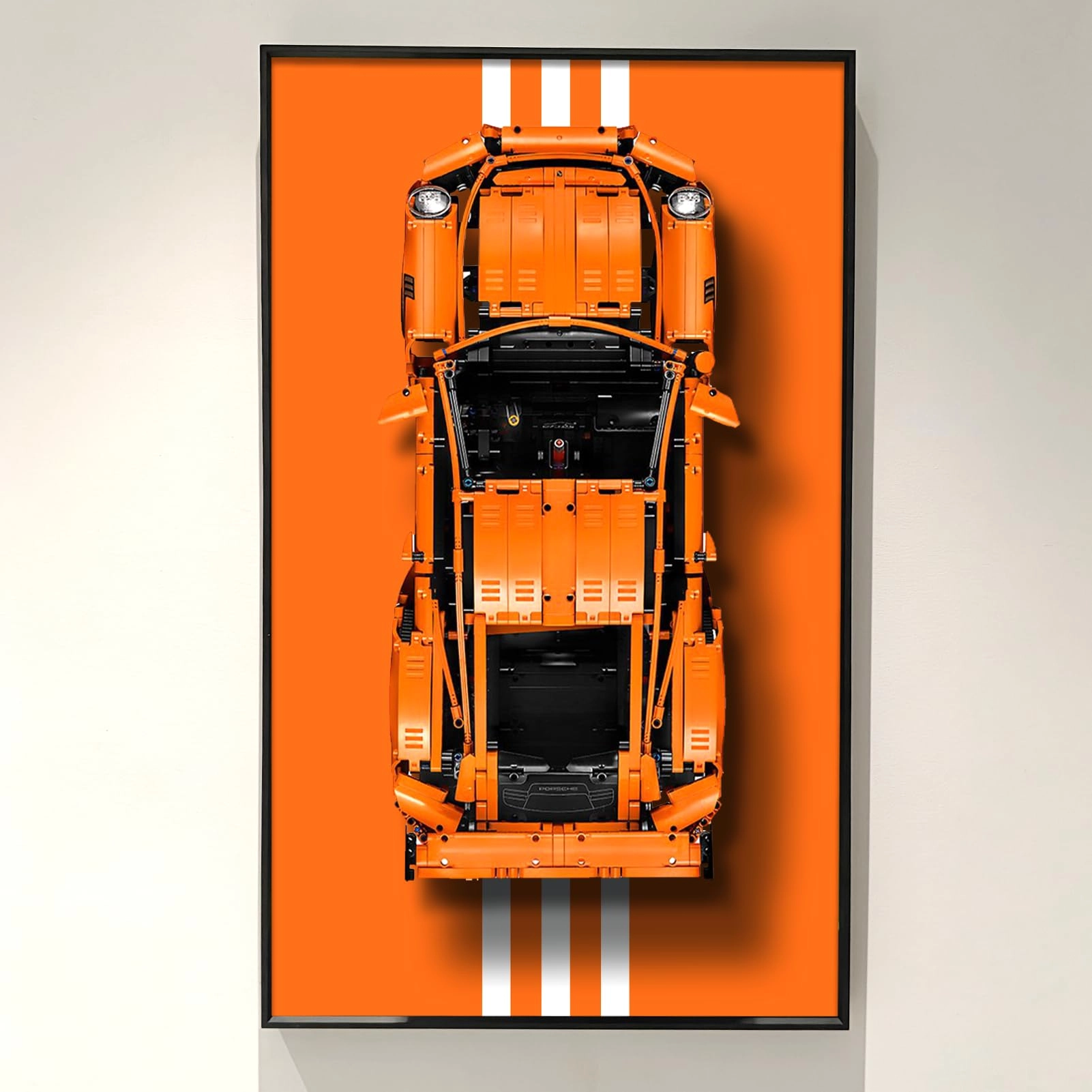 iCUANUTY Display Wall Plate for LEGO Porsche 911 GT3 RS 42056 - 75X45cm