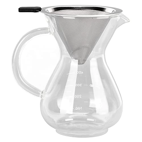 Coffee Teapot - High borosilicate glass + stainless steel 400 ml