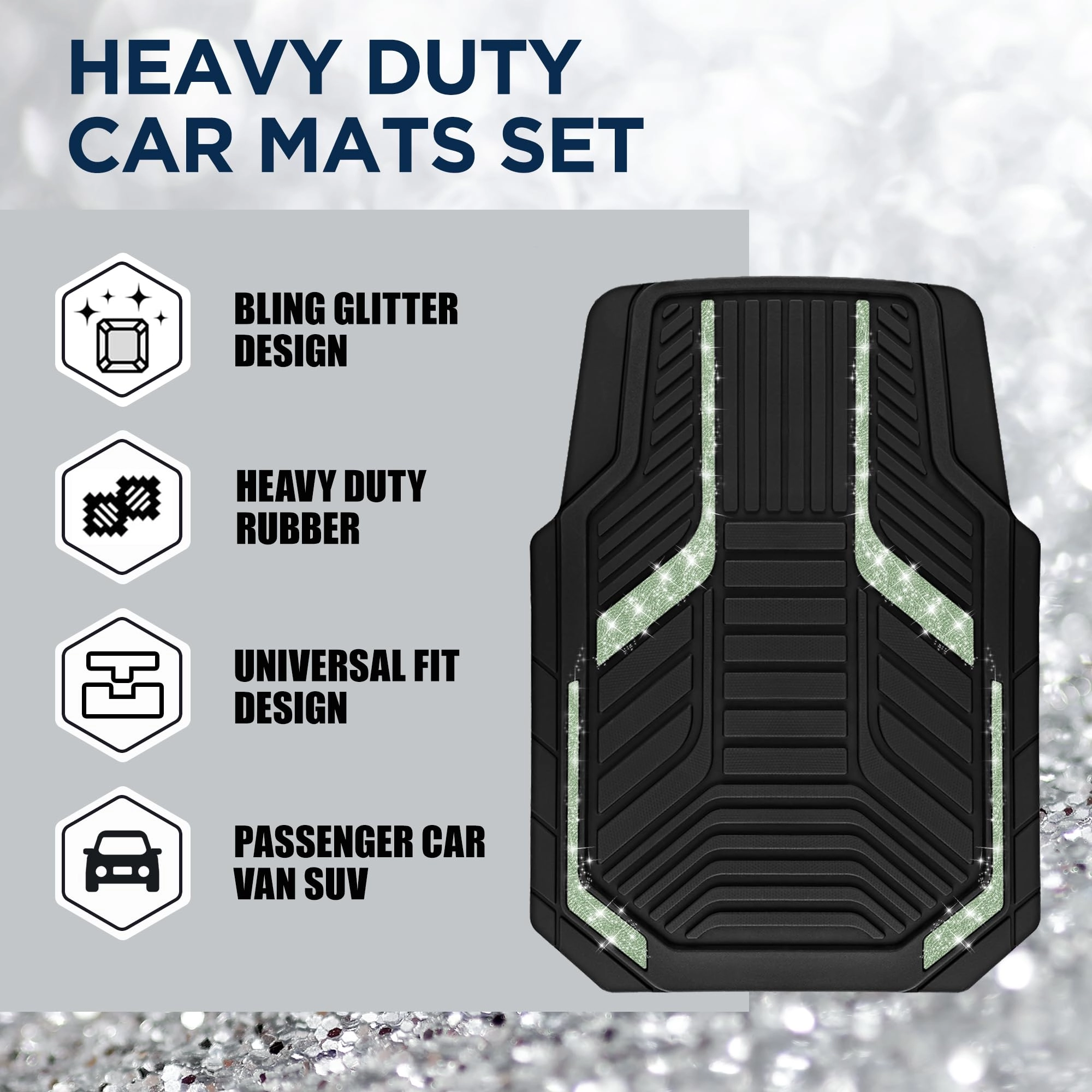 Heavy Duty Rubber Floor Mats - Pink Universal Fit