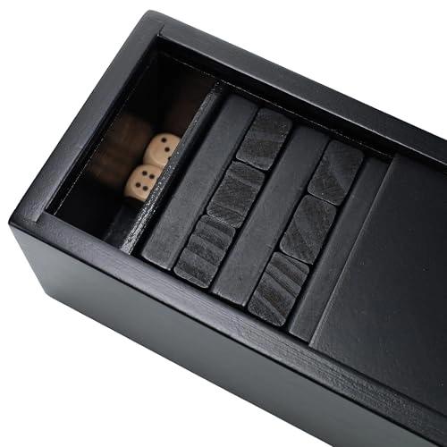 Tumble Tower - Wooden Block Stacking Party Game Includes Storage Case