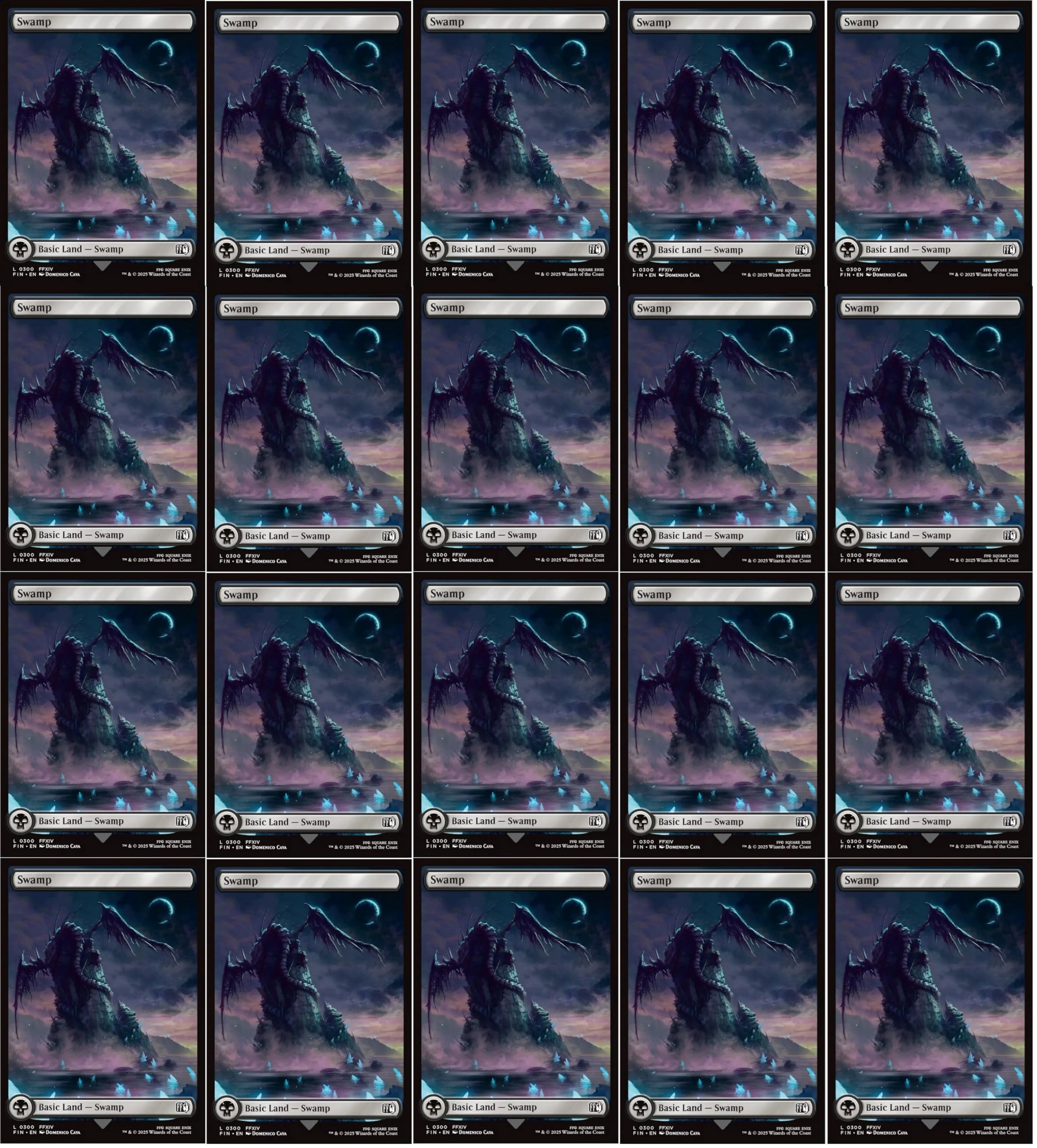 MTG Decks & More Magic The Gathering Final Fantasy Full Art Swamp #300 - 20pcs