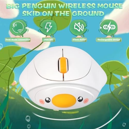 Cute Penguin Bluetooth Wireless Mouse - USB