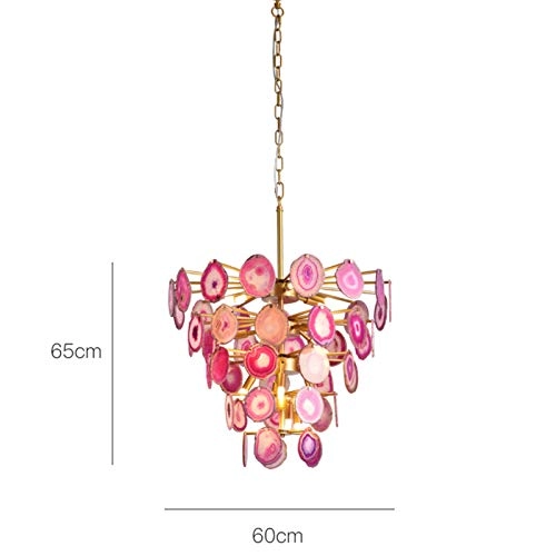 G9 Agate Chandelier - 60cm 18-Light Orange agate stone