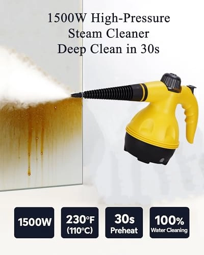Handheld Steam Cleaner - 1500W 10 Accessories