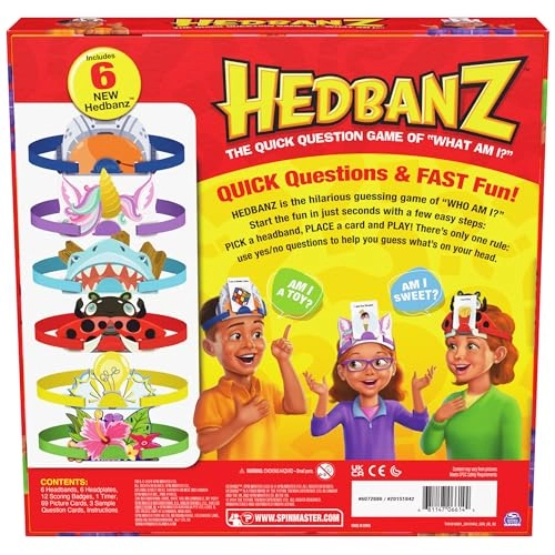 Hedbanz Core - 3rd Edition 6 Headbands 69 Picture Cards