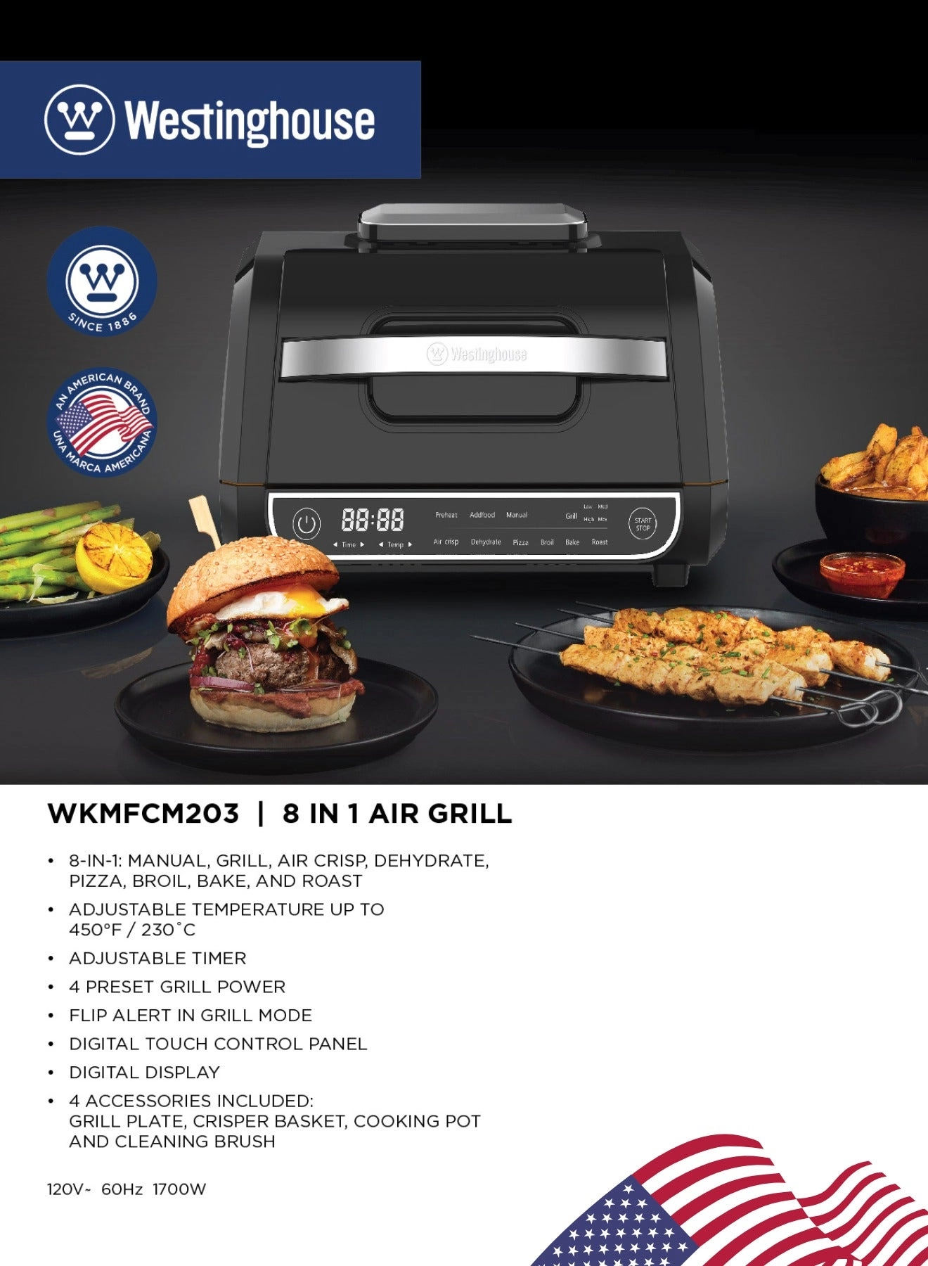 Air Grill 8-in-1 - 1700 W Digital Display