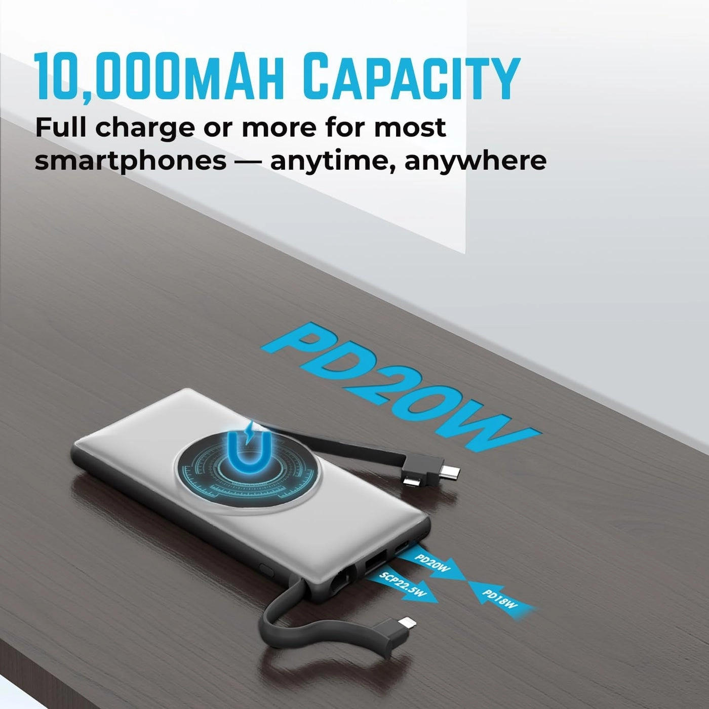 3 in 1 Magnetic Magsafe - 10000mAh 18W Fast-Charging Wireless charging