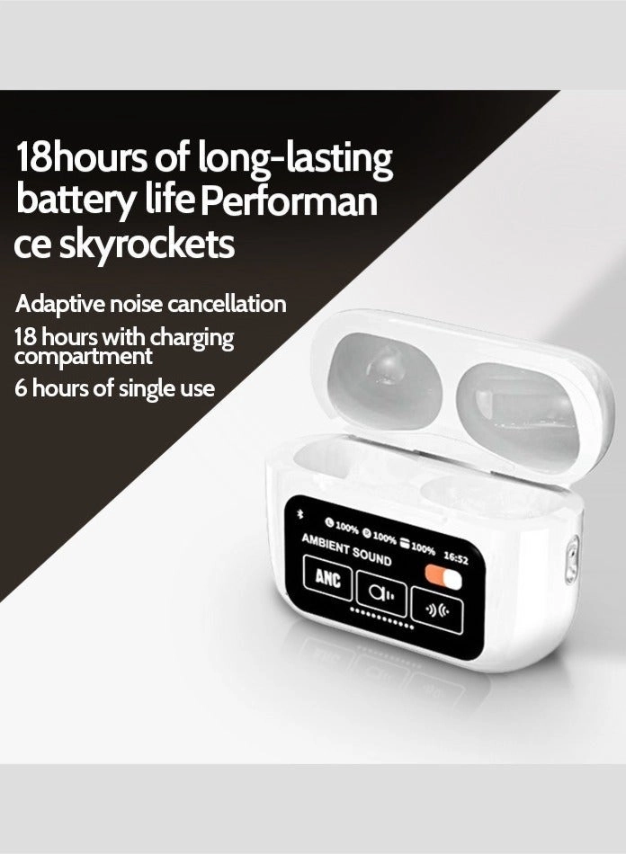 AI Translation Earphones - LED Smart Touch Screen Active Noise Cancellation Long Battery Life