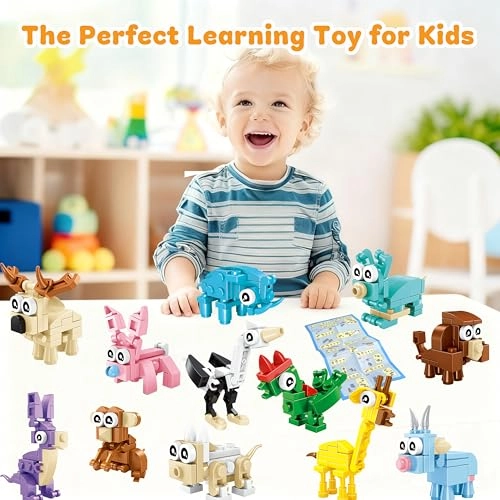 Mini Building Blocks Animals - 12 pcs