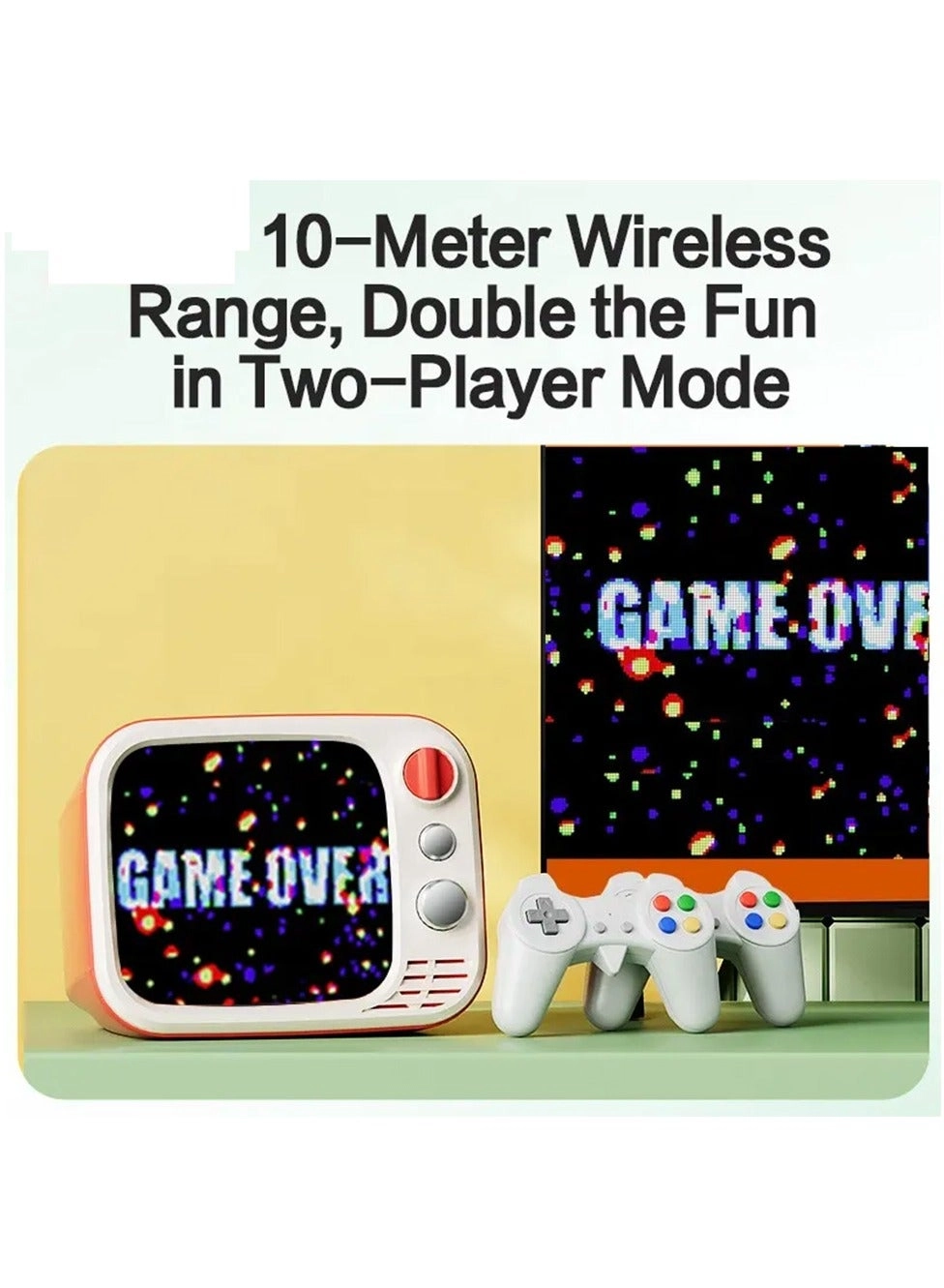 Mini TV Retro Game - 740 Classic Games 3.5" Screen 2.4G Wireless Controllers