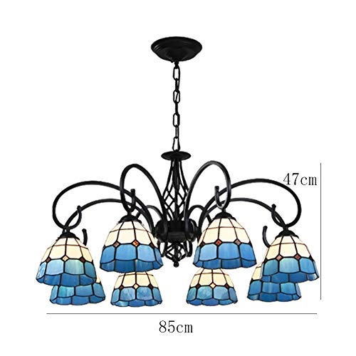 Tiffany Round Chandelier - E27 Colored Peach 30*19cm