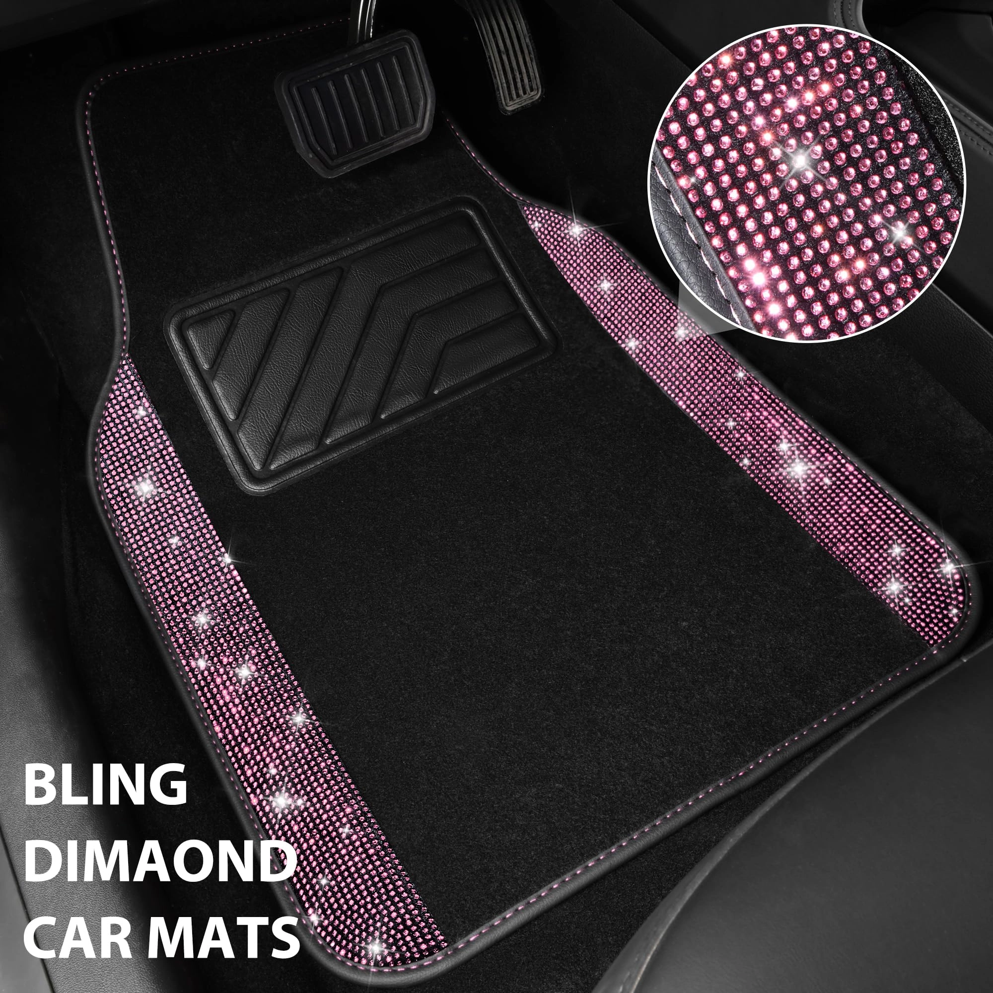Bling Diamond Car Mats - 4.0 Count Universal Fit