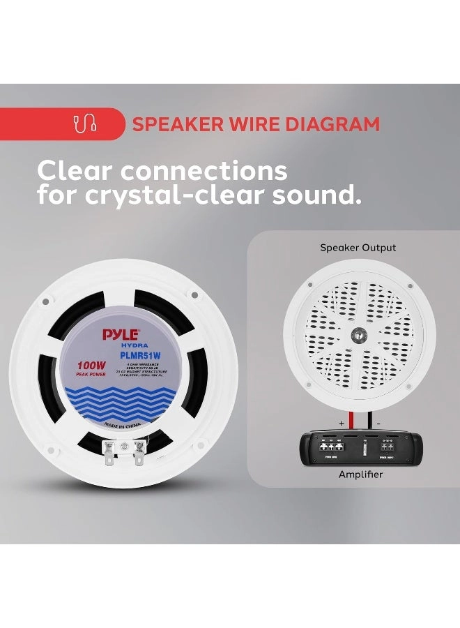 Dual Marine Speakers - 6.5 Inch 120 Watt