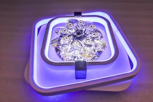 Luster Crystal Chandelier - warm white cool blue romantic pink