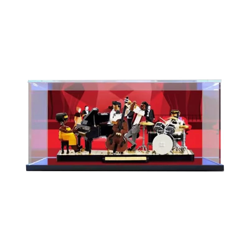 Clear Acrylic Display Case - 19.68x7.87x9.84in.(50x20x25cm) Black Bottom+background