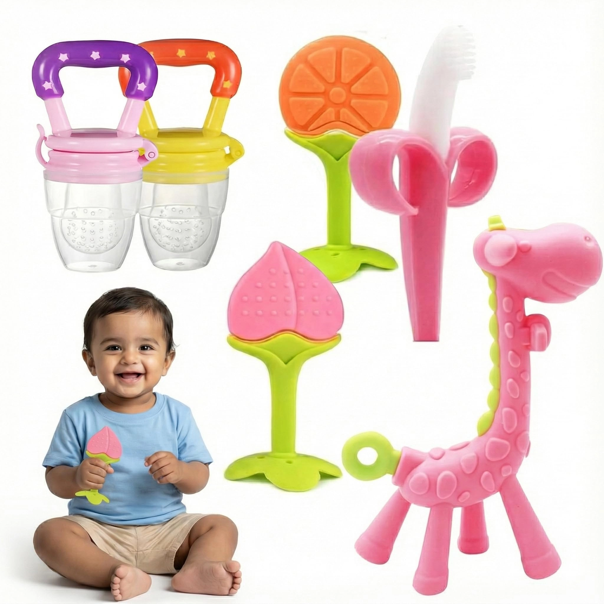 Happy Cheeks Private Limited. Fruit Shaped Teethers - Silicone