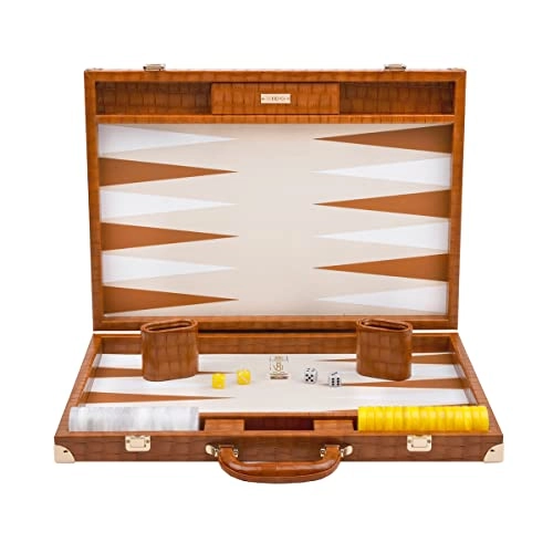 Backgammon Set - 20 inch 44mm Checkers Vegan Leather