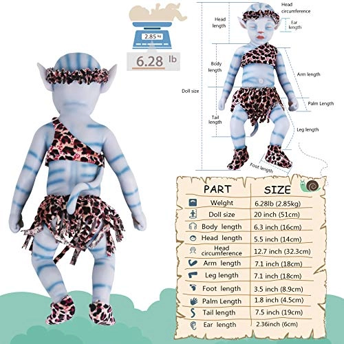 Na'vi Avatar Reborn Baby Doll - 20 Inch Full body Silicone