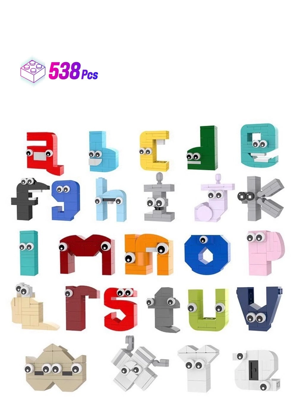 Generic Alphabets Lower case A-Z - 538pcs