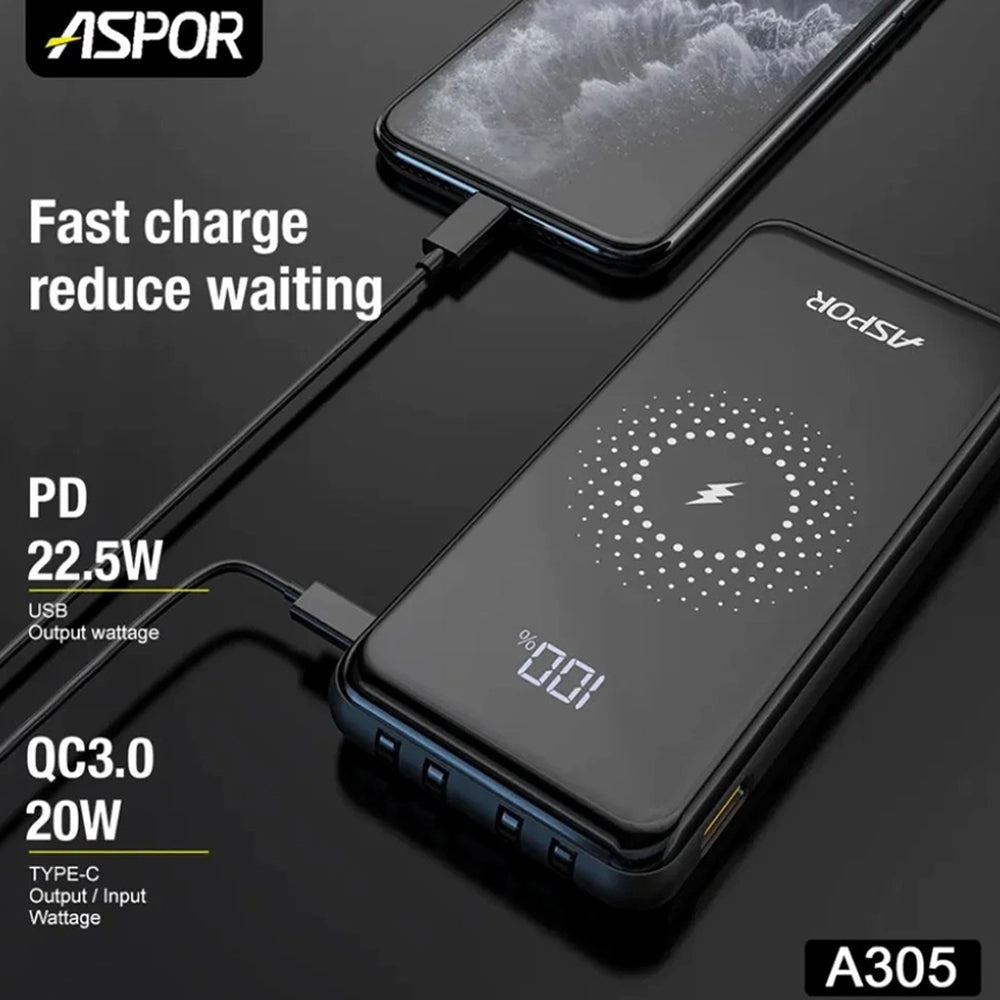 A305 - 10000mAh Fast-Charging Qi Wireless Charging