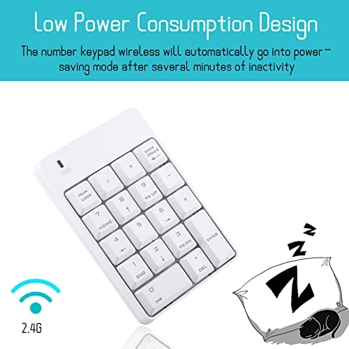 Wireless USB Numeric Keypad - 2.4G 18 Keys White