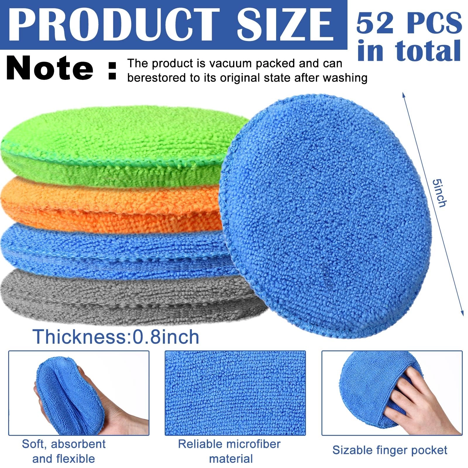 Microfiber Wax Applicator Pad - 5"