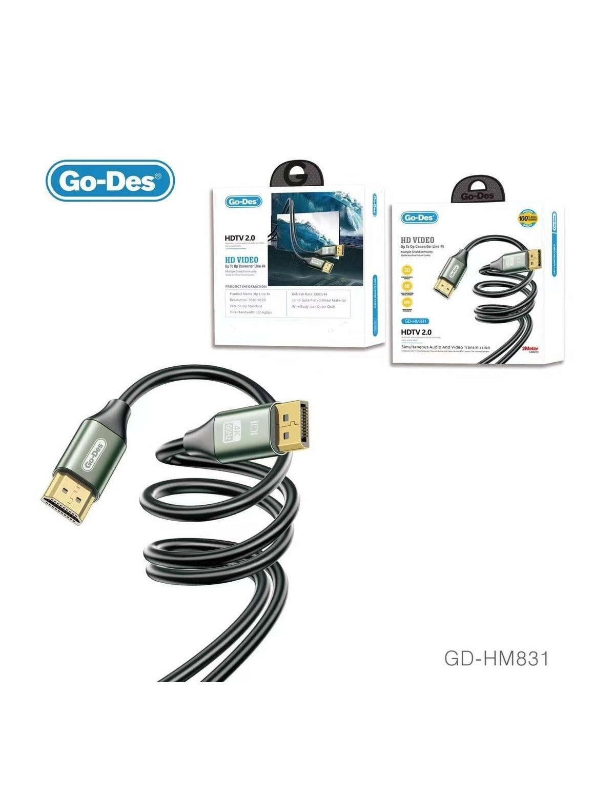 GO-DES GD-HM831 Cable Type-C to Type-C 2m