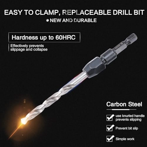 Spiral Drill Bit Set - high speed steel 6542 + carbon steel 5 Pieces 2mm 3.2mm 4mm 5mm 6mm