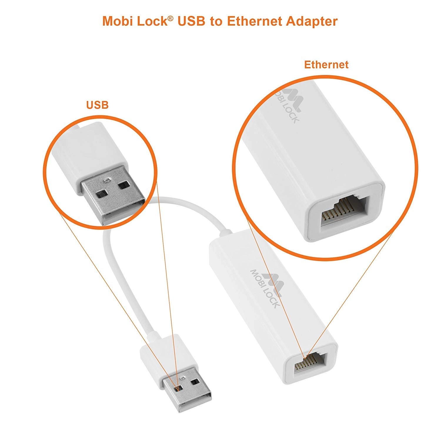 USB Ethernet LAN Network Adapter - Ethernet, USB, USB 2.0 USB