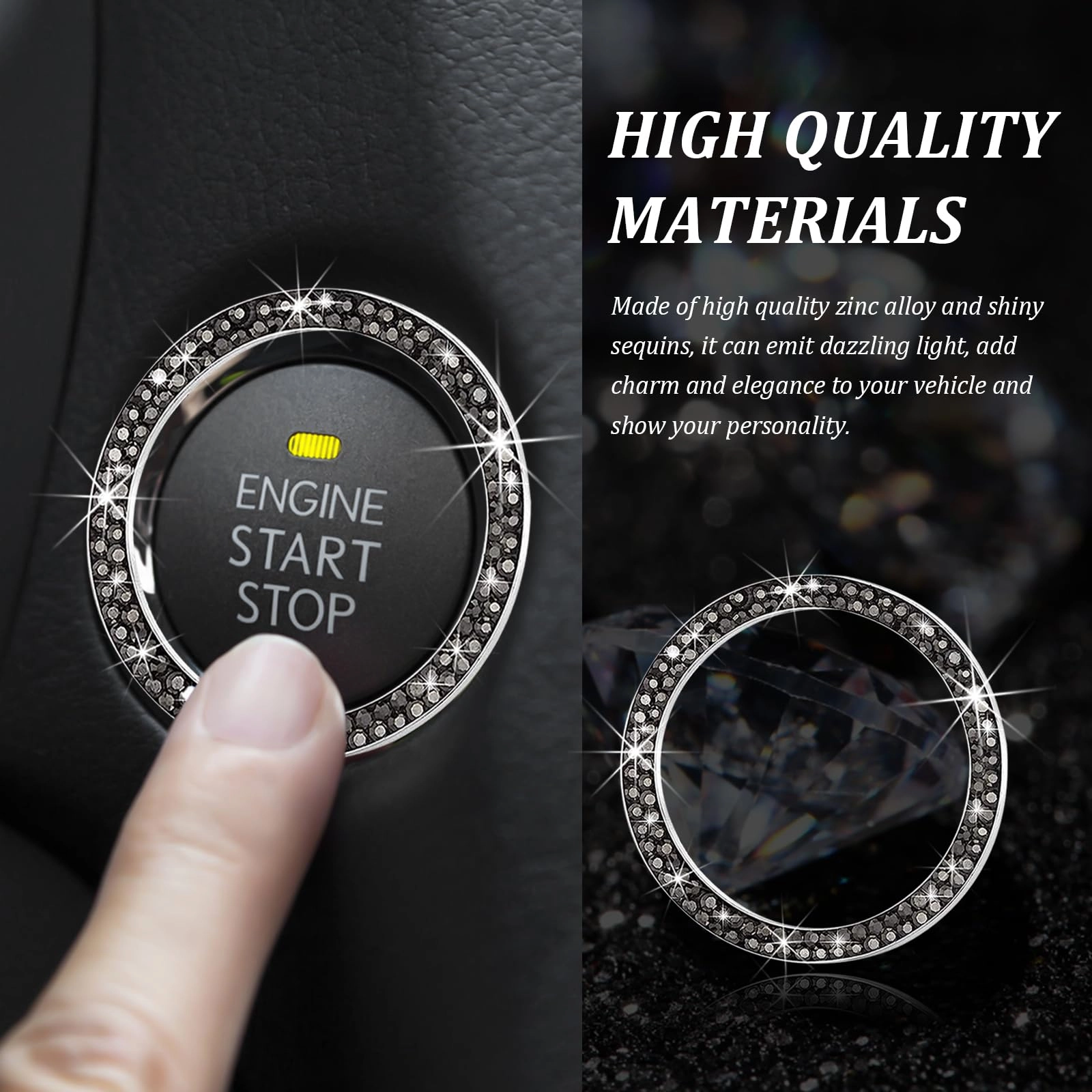 Rhinestone Car Engine Start Ring Decals