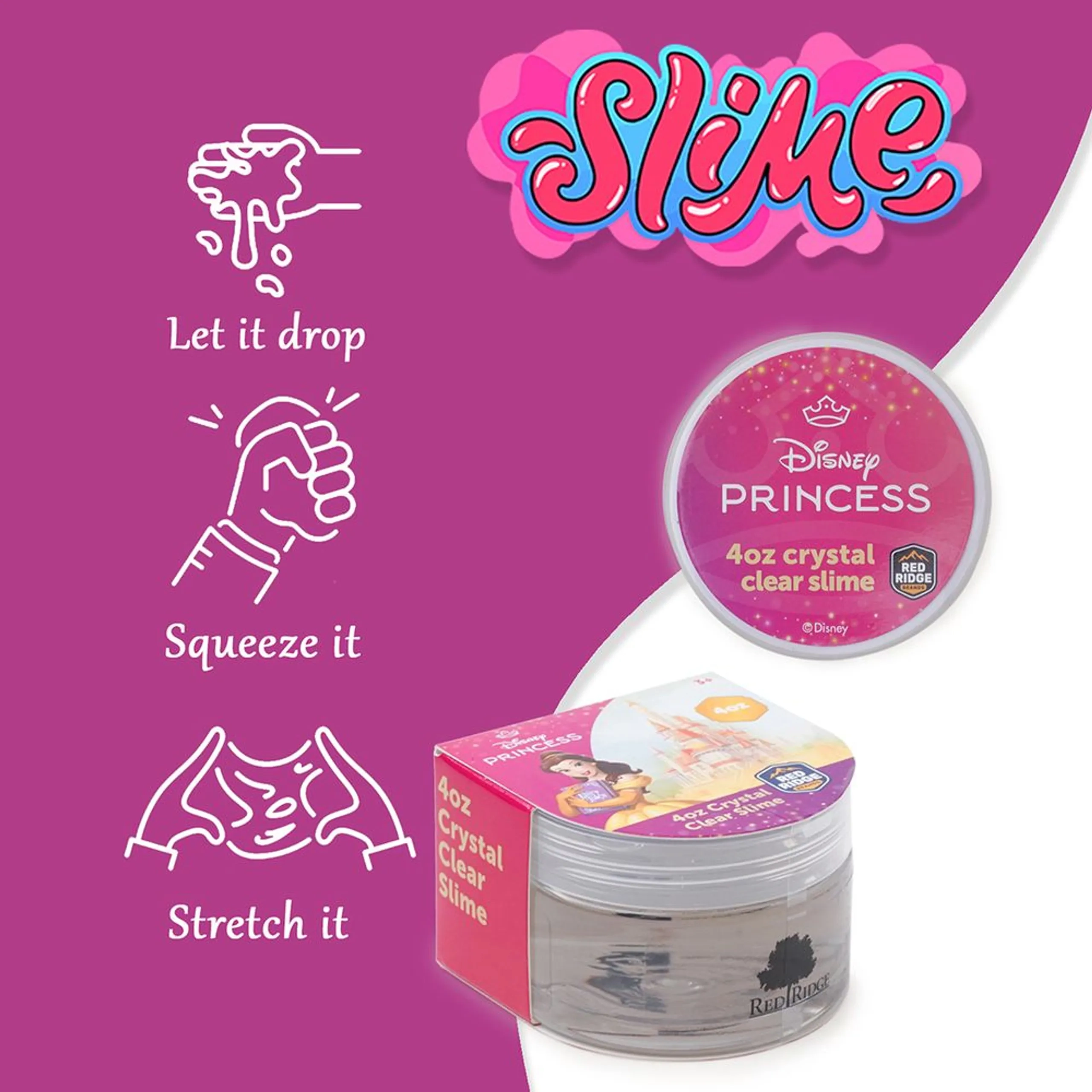 Disney Princess Crystal Clear Slime - 3+ years