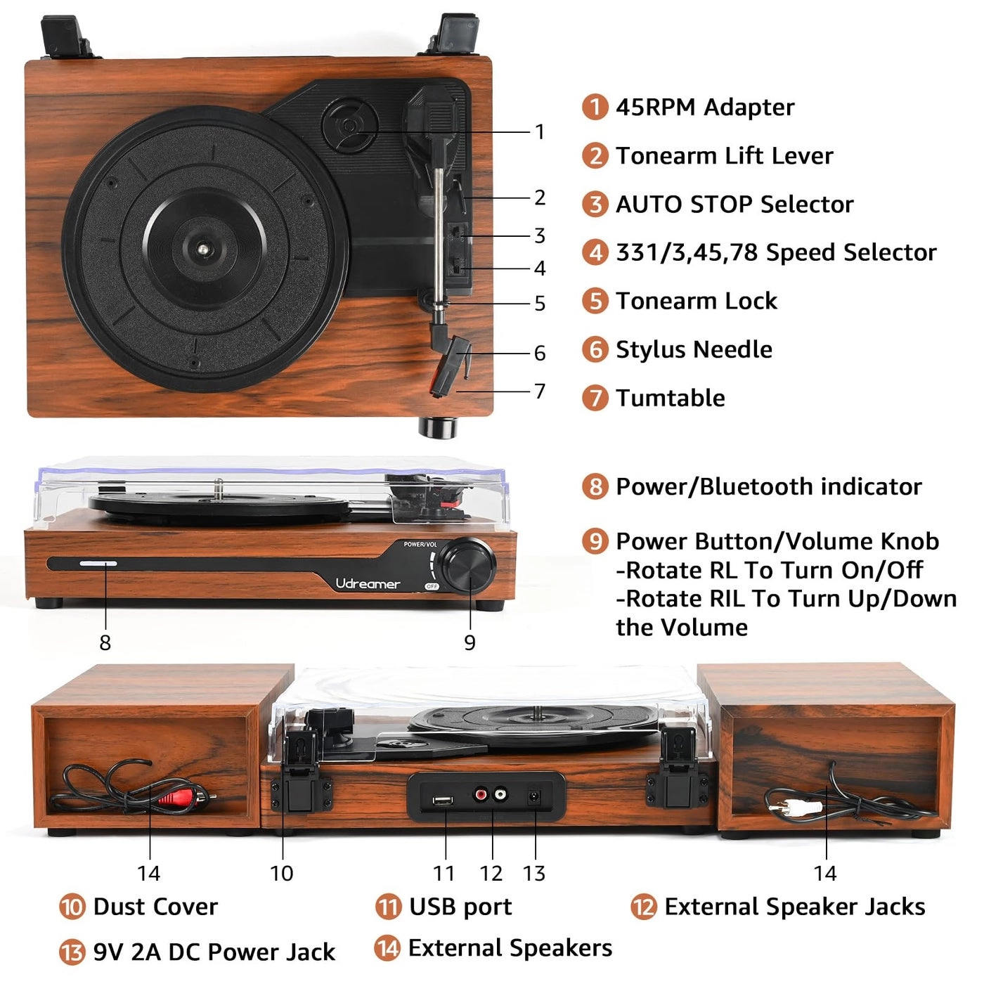 Vinyl Record Player - belt-driven