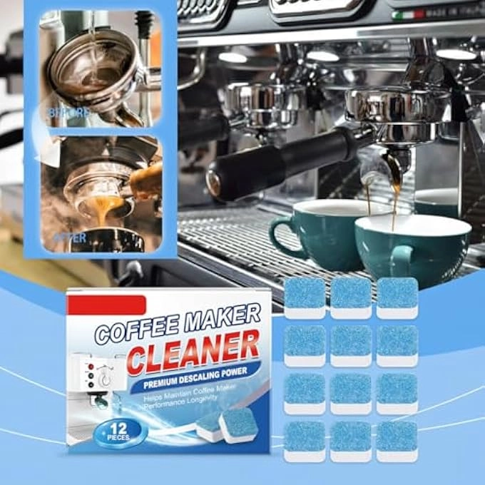 Coffee Machine Cleaner Descaler Tablets - 12Pcs Compatible With NespreSso KeuRig NinJa DelonGhi MieLe