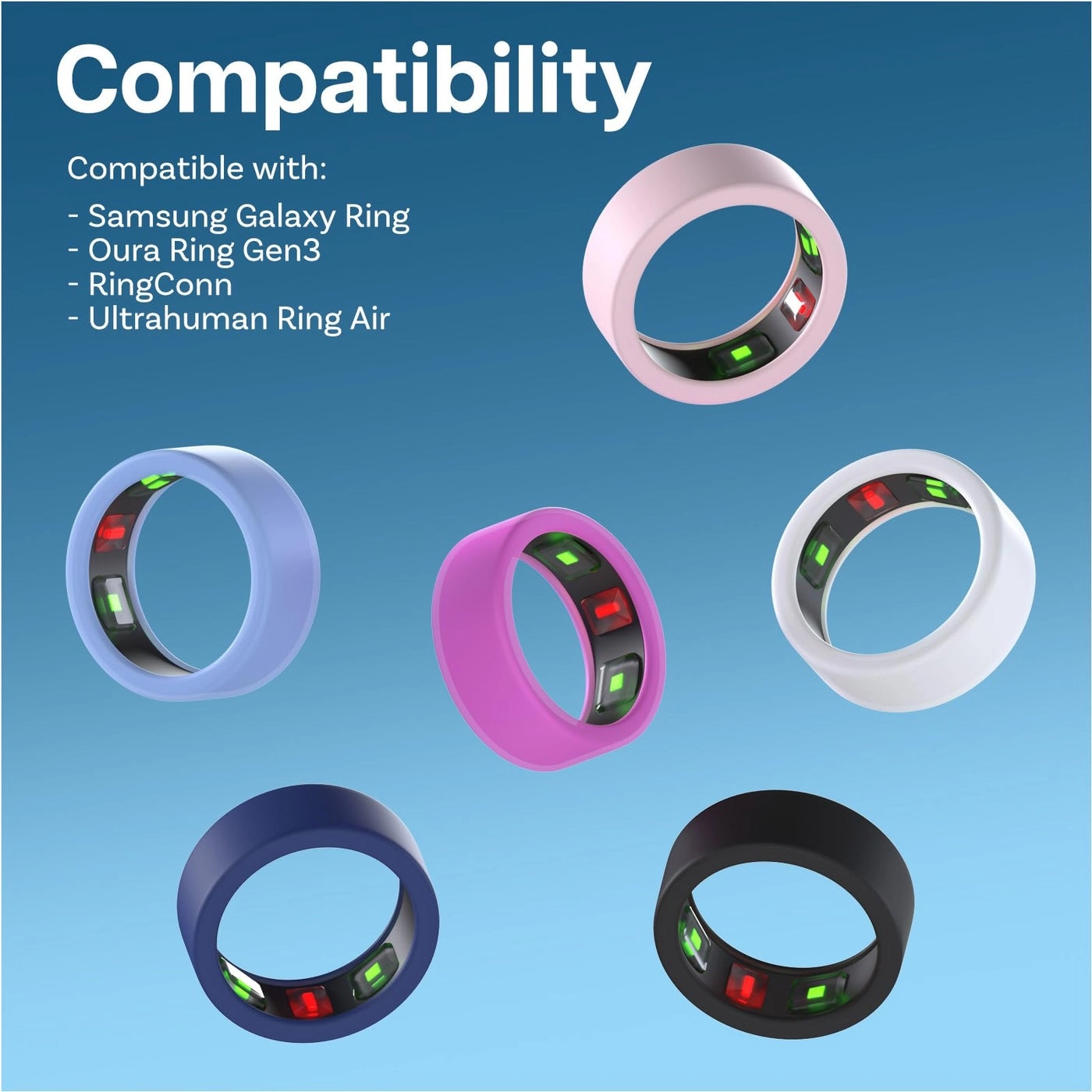 Ring Protector for Samsung Galaxy Ring - 6 pcs (Size 6-13) - Samsung Galaxy Ring Oura Ring Gen3 RingConn Ultrahuman Ring Air