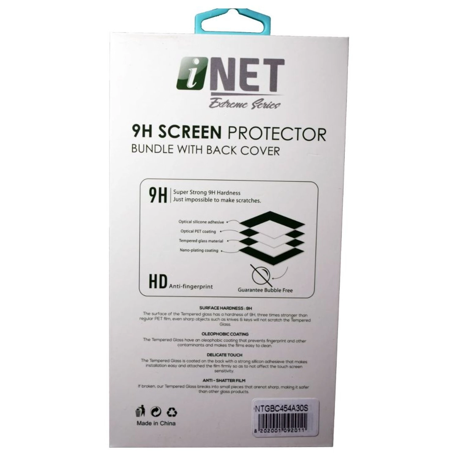 Clear Tempered Glass Screen Protector + Back Protector for Samsung A30s