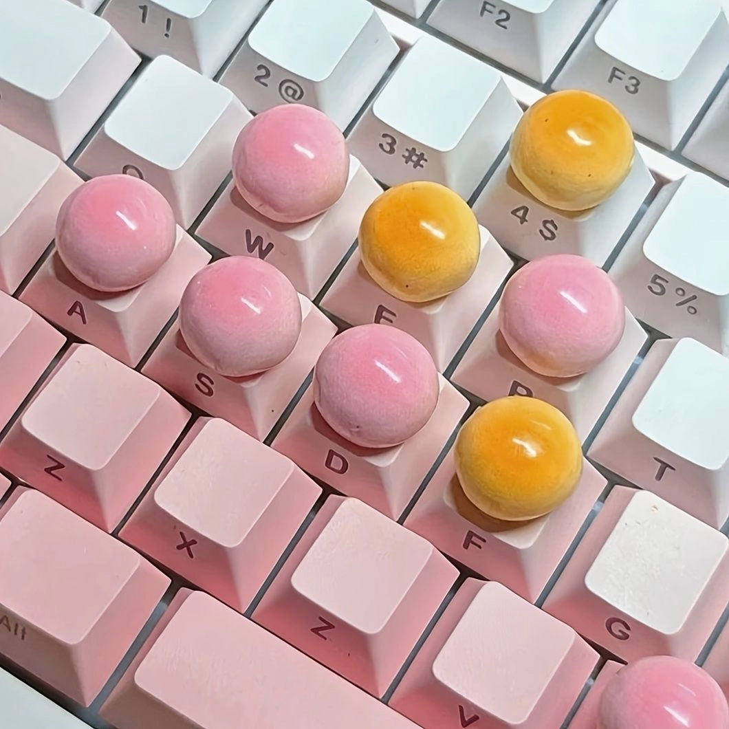 Generic Steamed Buns Keyboard Stickers - ABS 4pcs