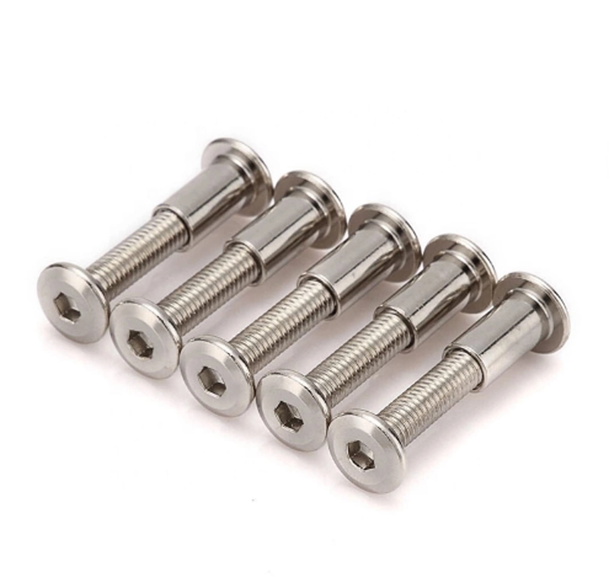 VP INDUSTRIES Allen JCB Screw - M6x75mm Nickel + JCB Female Sleeve Barrel Nut + Allen Key - 1 pc
