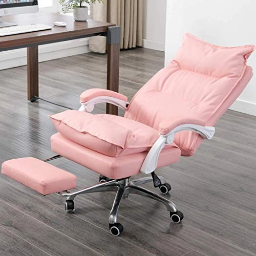 Desk Chair - PU Leather Brown High Back